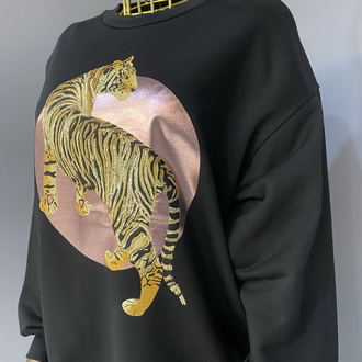 Leopar baskılı sweatshirt