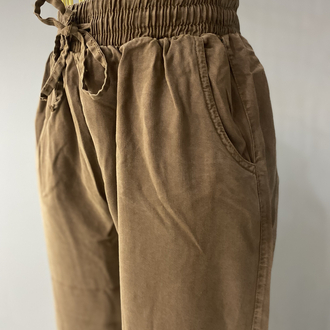 Kahve Tensel Keten Pantolon 
