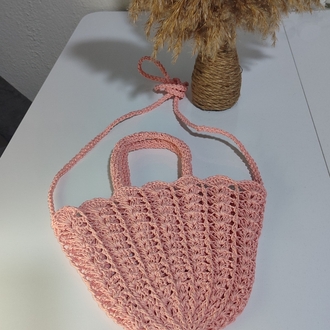 Mini midye çanta somon rengi