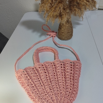 Mini midye çanta somon rengi