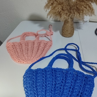 Mini midye çanta somon rengi