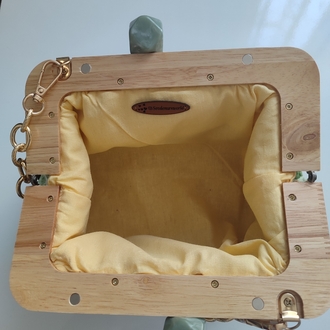 3d çiçek motifli burslu çanta