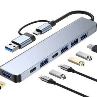 Metai Type-C Adaptör 7in1 USB 3.0 & 2.0 Hub Type-C Çoklayıcı Dönüştürücü Hızlı Şarj
