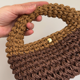 İki Renk Hasır Micro Bag