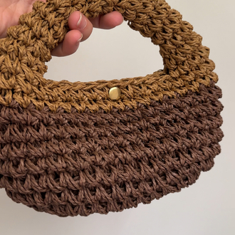 İki Renk Hasır Micro Bag
