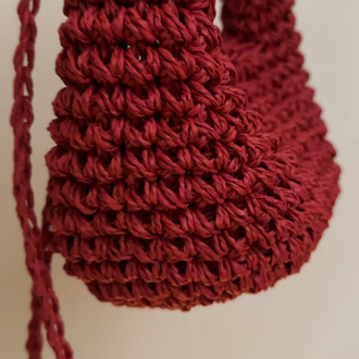 Kırmızı Hasır Midi Bag 