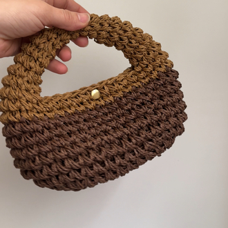 İki Renk Hasır Micro Bag
