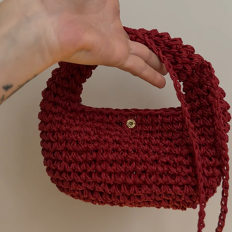 Kırmızı Hasır Midi Bag 