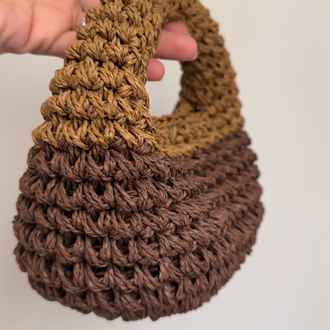 İki Renk Hasır Micro Bag