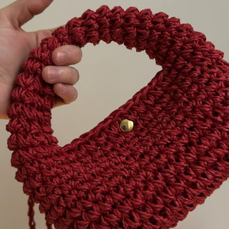 Kırmızı Hasır Midi Bag 