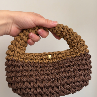 İki Renk Hasır Micro Bag