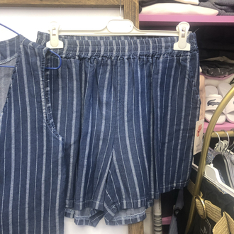 İthal tencel yelekli şort takım