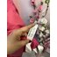 İthal pembe kurdele detaylı şişme mont