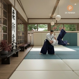 DOJO ZANSHIN - 3D İç Mekân Sahnesi & Render Ayarları