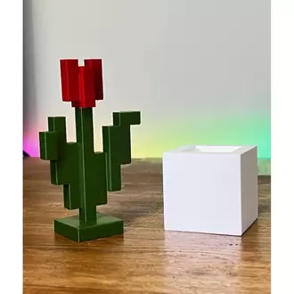Minecraft Kırmızı Çiçek Saksı Figürü