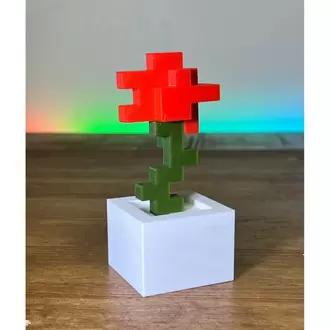 Minecraft Kırmızı Yeşil Çiçek Saksı (2. Nesil) Hediyelik Figürü