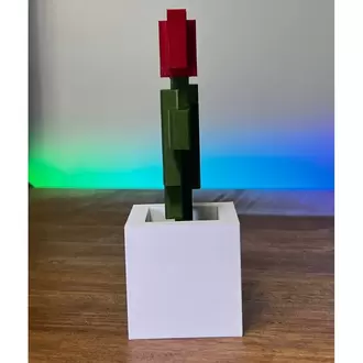 Minecraft Kırmızı Çiçek Saksı Figürü