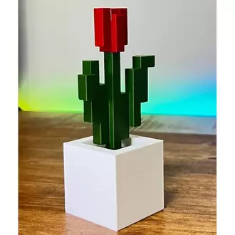 Minecraft Kırmızı Çiçek Saksı Figürü