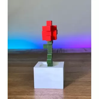 Minecraft Kırmızı Yeşil Çiçek Saksı (2. Nesil) Hediyelik Figürü