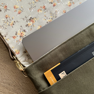 El Yapımı Nakışlı Laptop Çantası 13-14 inç Uyumlu | %100 Pamuk Gabardin Kumaş