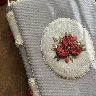 El Yapımı Vintage Nakışlı Defter – A5 / 100gr / 384 Sayfa – Çizgili 