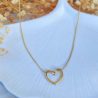 Kalp düğüm kolye gold