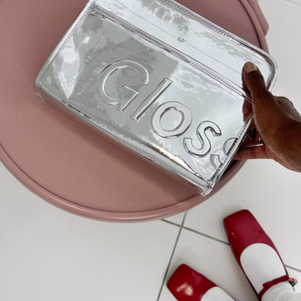 Glossier limited Chrome Beauty Bag