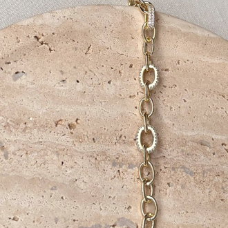 Zirkon Taşlı Halka Model Gold Bileklik