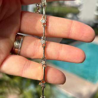 Premium Zirkon Taşlı Yıldızlı Bileklik