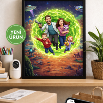 Kişiye Özel Konsept Tablo - Uzay Yolculuğu | Rick And Morty