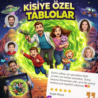 Kişiye Özel Konsept Tablo - Uzay Yolculuğu | Rick And Morty