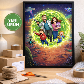 Kişiye Özel Konsept Tablo - Uzay Yolculuğu | Rick And Morty