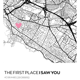 Seni İlk Gördüğüm Yer | Kişiye Özel Duvar Örtüsü