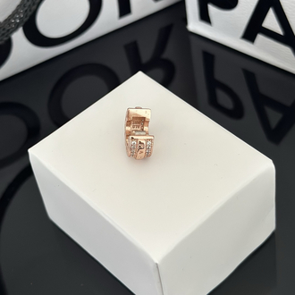 Rose Gold Işıltılı Pavé Çizgiler ve Logolu Klips