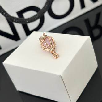 Rose Gold Parıltılı Pembe Sıcak Hava Balonu Charm