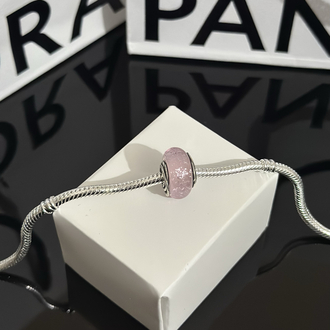 Etrafı Çevrili Pembe Murano Cam Charm