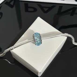 Buz Mavisi Kar Tanesi Murano Charm