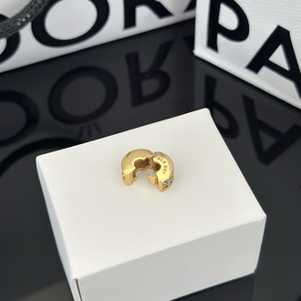 Gold Şeffaf Pavé Klips Charm