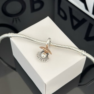 Rose Gold Deniz Kabuğu & Tatlı Su Kültür İncisi Sallantılı Charm
