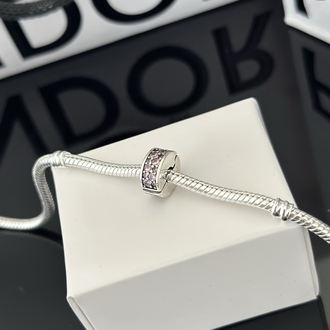 Pembe Pave Klips Charm