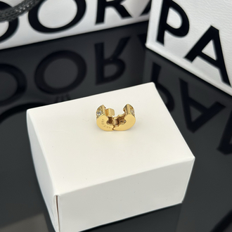 Gold Şeffaf Pavé Klips Charm