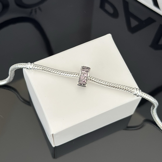 Pembe Pave Klips Charm