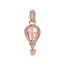 Rose Gold Parıltılı Pembe Sıcak Hava Balonu Charm