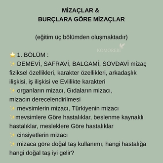 mizaç ve burçlar eğitimi ( kayıt eğitim)