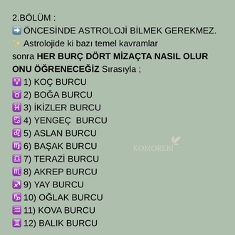 mizaç ve burçlar eğitimi ( kayıt eğitim)