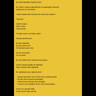 Forma Geldiğinde İlk 15 Dakika Rehberi (Mini PDF)