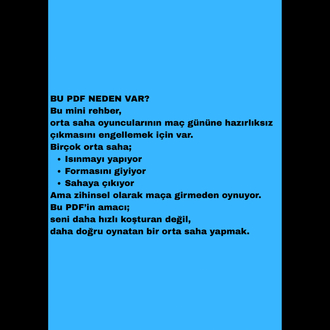 Maç Günü Orta Saha El Kitabı – PDF (Mini Rehber)