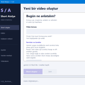 Short Atölye – 30 Günlük Lisans