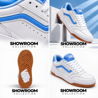 Vans Hylane Unisex Skate Shoes - White / Baby Blue