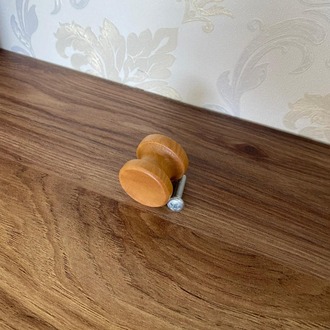Dekoratif Doğal Ahşap 12'li Düğme Dolap Kulpu Naturel